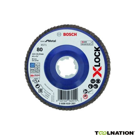 Bosch Blauw Accessoires 2608619207 X-LOCK lamellenschijf Best for Metal recht 115 mm K80 - 1