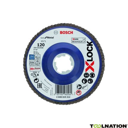 Bosch Blauw Accessoires 2608619212 X-LOCK lamellenschijf Best for Metal recht 125 mm K120 - 1