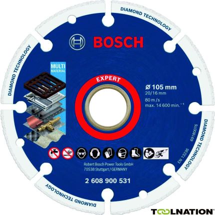 Bosch Blauw Accessoires 2608900531 Expert Diamond Metal Wheel doorslijpschijf 105 x 20/16 mm - 1