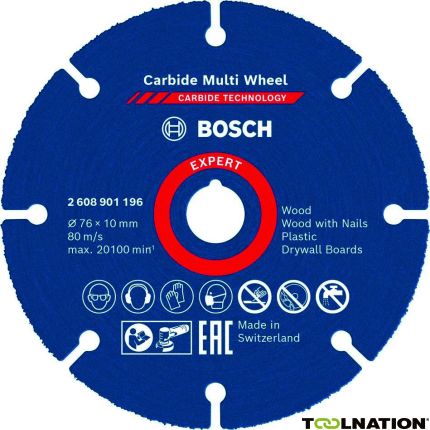 Bosch Blauw Accessoires 2608901196 Expert Carbide Multi Wheel X-LOCK doorslijpschijf 76 mm, 10 mm - 1