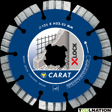 Carat CCXLOCK125 X-LOCK Diamantdoorslijpschijf Beton 125 x 22,23 - 1