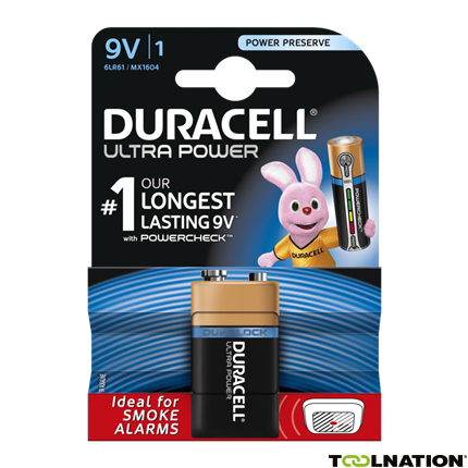Duracell D105416 Batterij Alkaline Ultra Power 9V 1st. - 1