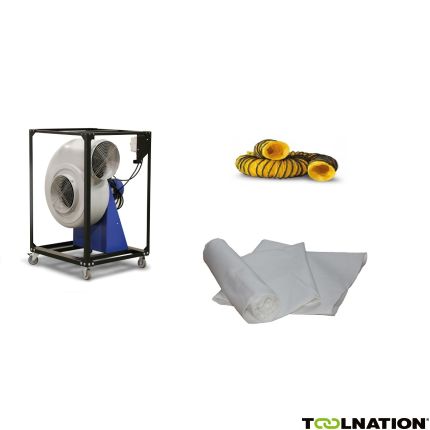Dryfast TFV300LSAU Radiaal ventilator met 1 stofzak en 1 luchttransportslang 10 meter - 2