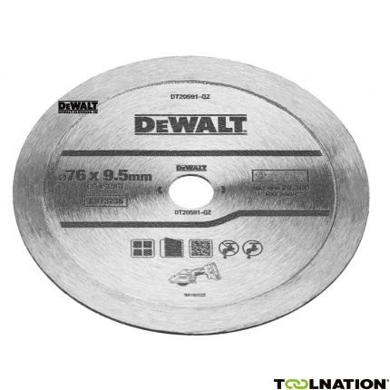 DeWalt Accessoires DT20591-QZ Diamantzaagblad 76 x 9,5mm voor harde en abrasieve voegen - 1