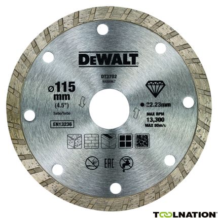 DeWalt Accessoires DT3702-QZ TURBO Diamantzaagblad 115 x 22.2mm - 1