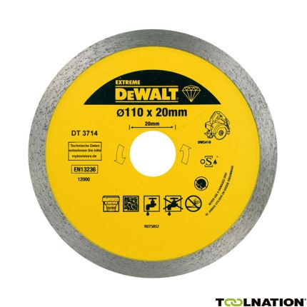 DeWalt Accessoires DT3714-QZ DT3714 Diamantschijf 110x20 Professional Economy 1. - 1
