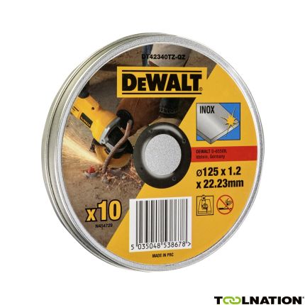 DeWalt Accessoires DT42340TZ-QZ Doorslijpschijf metaal/inox 125 x 22.23 x 1.2 mm 10 stuks in blik - 1