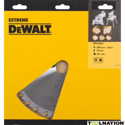 DeWalt Accessoires DT4321-QZ DT4321 HM zaagblad 250 x 30 x 30T wisseltand, positief 10° - 1
