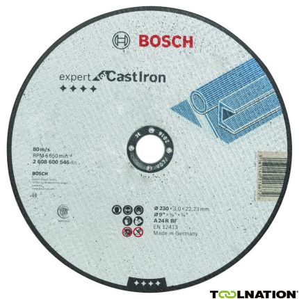 Bosch Blauw Accessoires 2608600546 Doorslijpschijf recht Expert for Cast Iron AS 24 R BF, 230 mm, 3 mm - 1
