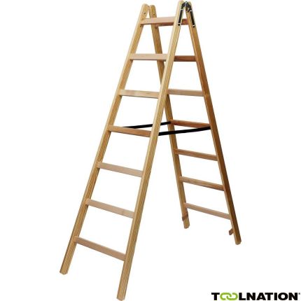 Brennenstuhl 1481070 Houten ladder 2x7 sporten Hoogte bok ladder 1,84m - 1