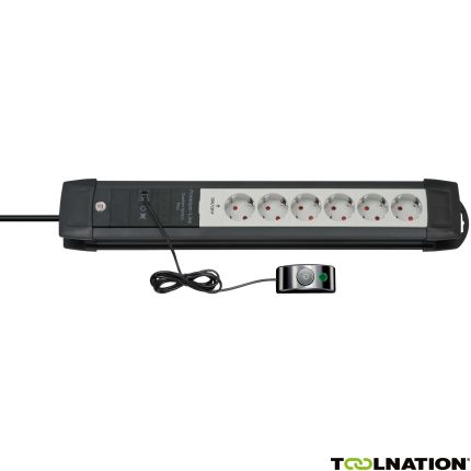 Brennenstuhl 1156050070 Premium-Line Comfort Switch Plus stekkerdoos 6-voudig zwart/lichtgrijs 3m H05VV-F 3G1,5 - 2