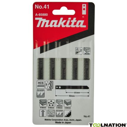 Makita Accessoires A-85880 Decoupeerzaagblad NO41 5 stuks - 1