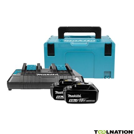 Makita Accessoires 197629-2 Starterskit - 2 x Accu BL1850B 18V 5,0Ah + Duo oplader DC18RD in MBox 3 - 1