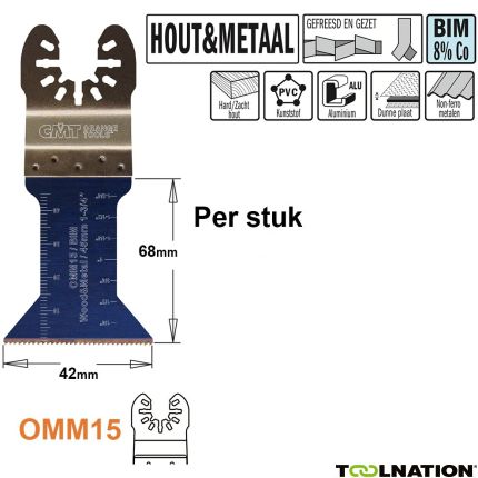 CMT OMM15-x1 Multitoolzaagblad voor Hout en Metaal 15 mm 1 Stuk - 1