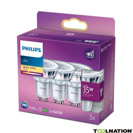 Philips P776213 LED classic Spot 35 Watt GU10 Warm wit 3 stuks - 1