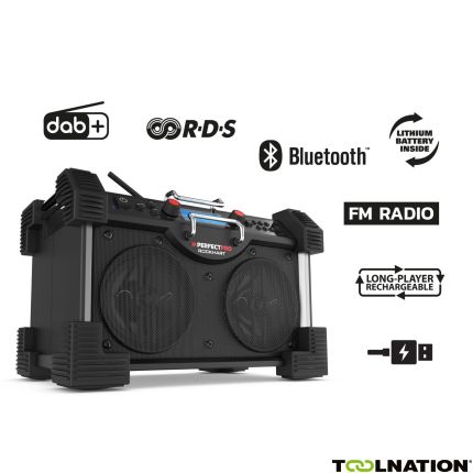 PerfectPro RH3 RockHart BT Bouw Radio DAB+ en Bluetooth 230 Volt Netstroom of accu - 5