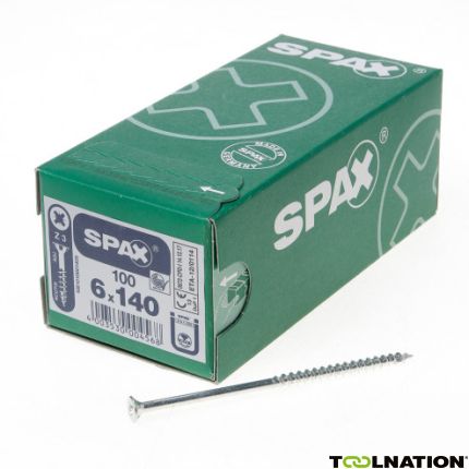 SPAX 1081010601405 Spaanplaatschroef 6x 140 mm Verzonken Multikop Kruis Z3 Deeldraad WIROX 100st - 1