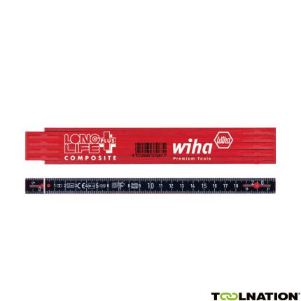 Wiha 37067 Duimstok LongLife® Plus Composite 2 m metrisch, 10 delen (37067) rood/ zwart - 1