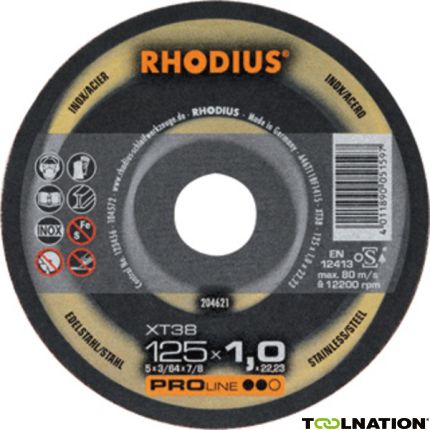 Rhodius 205701 XT38 doorslijpschijf dun Metaal/Inox 180 x 1.5 x 22,23 mm - 1