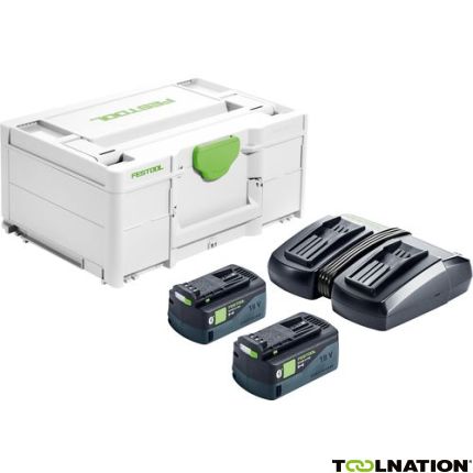 Festool Accessoires 577707 Energie-set SYS 18V 2x5,0/TCL6 DUO- 2 x accupack en duolader in systainer - 1