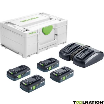 Festool Accessoires 577104 Energie-set SYS 18V 4x4,0/TCL6 DUO- 4 x accupack en oplader in systainer - 1