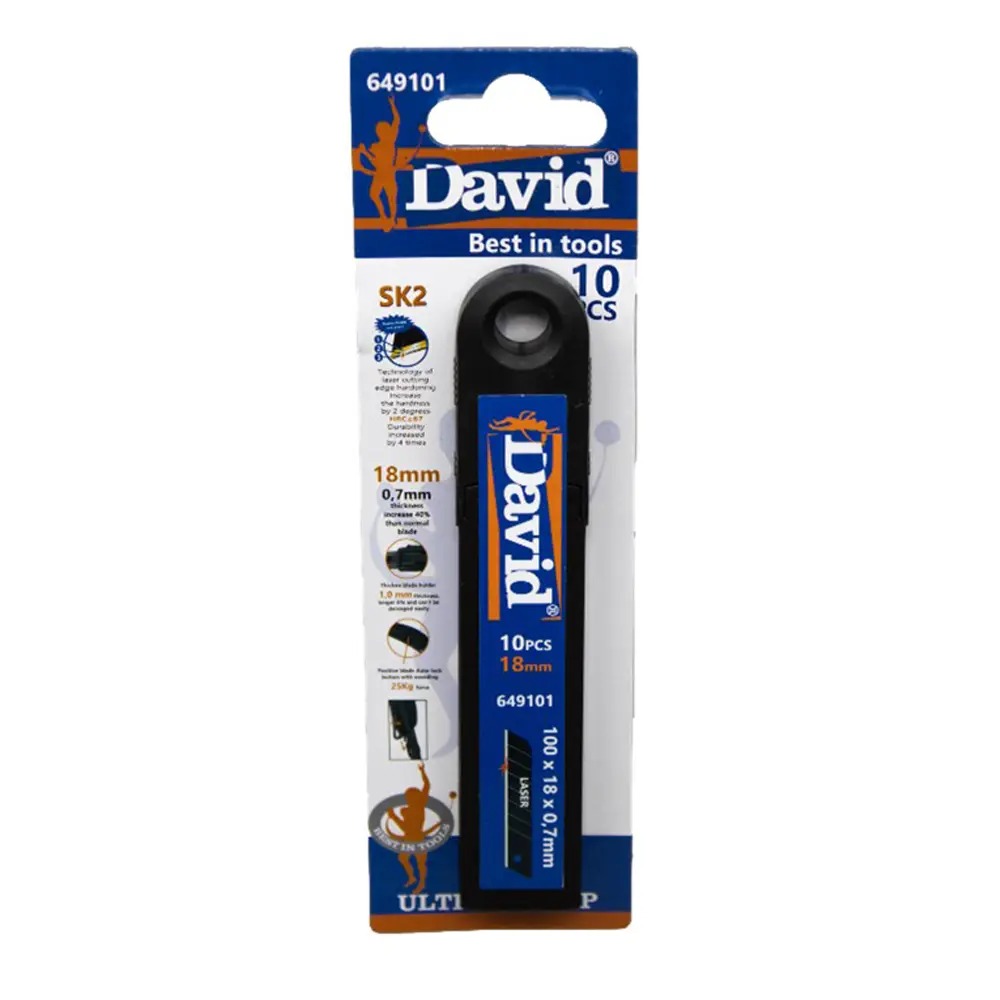 David 649101 Afbreekbare reservemessen 18 mm SK2 10 st.