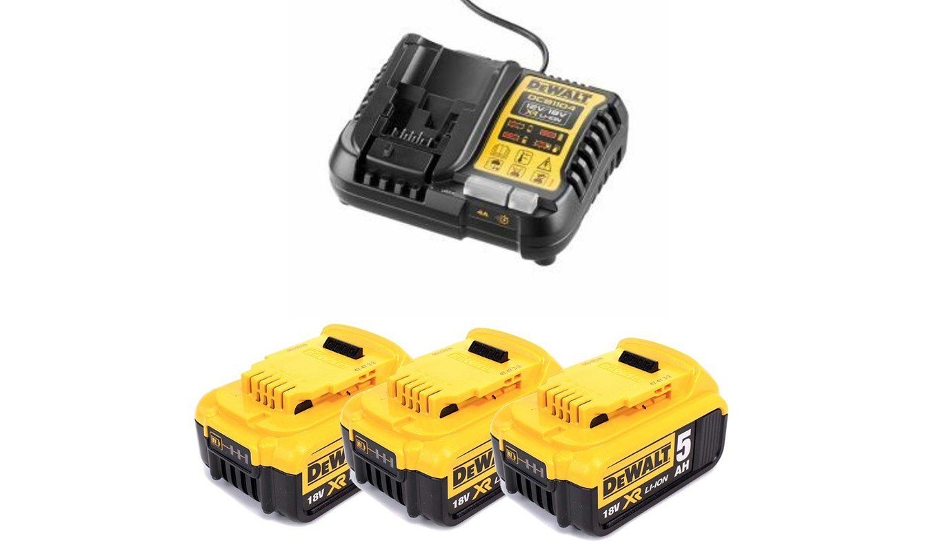 DeWalt Accessoires DCB1104P3-QW 18V + XR multilader + 3 x accu 18V 5.0Ah Li-Ion