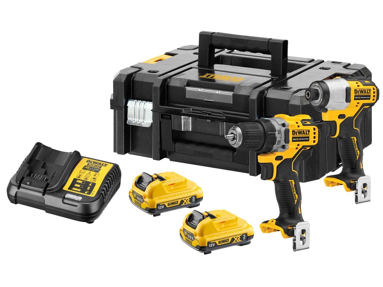 DeWalt DCK2110L2T-QW voordeelset DCD701 boorschroefmachine + DCF801 slagschroevendraaier 12 V 3,0 Ah XR