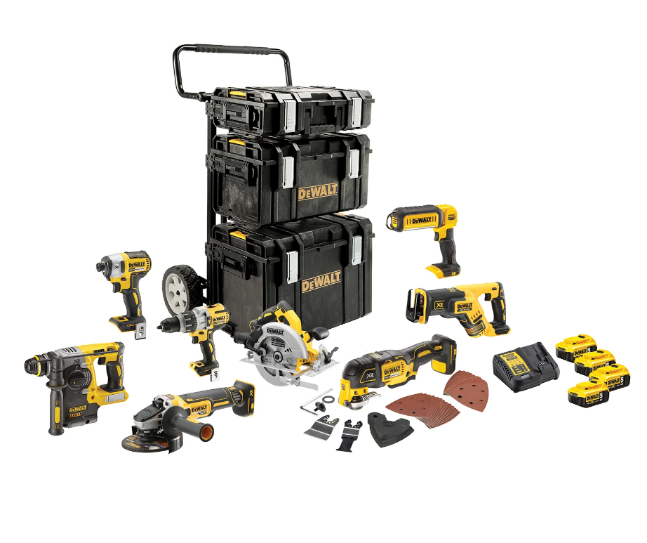 DeWalt DCK853P4-QW 8-delige Combopack XR 18 Volt 5,0 Ah Li-Ion incl. 4 accu’s