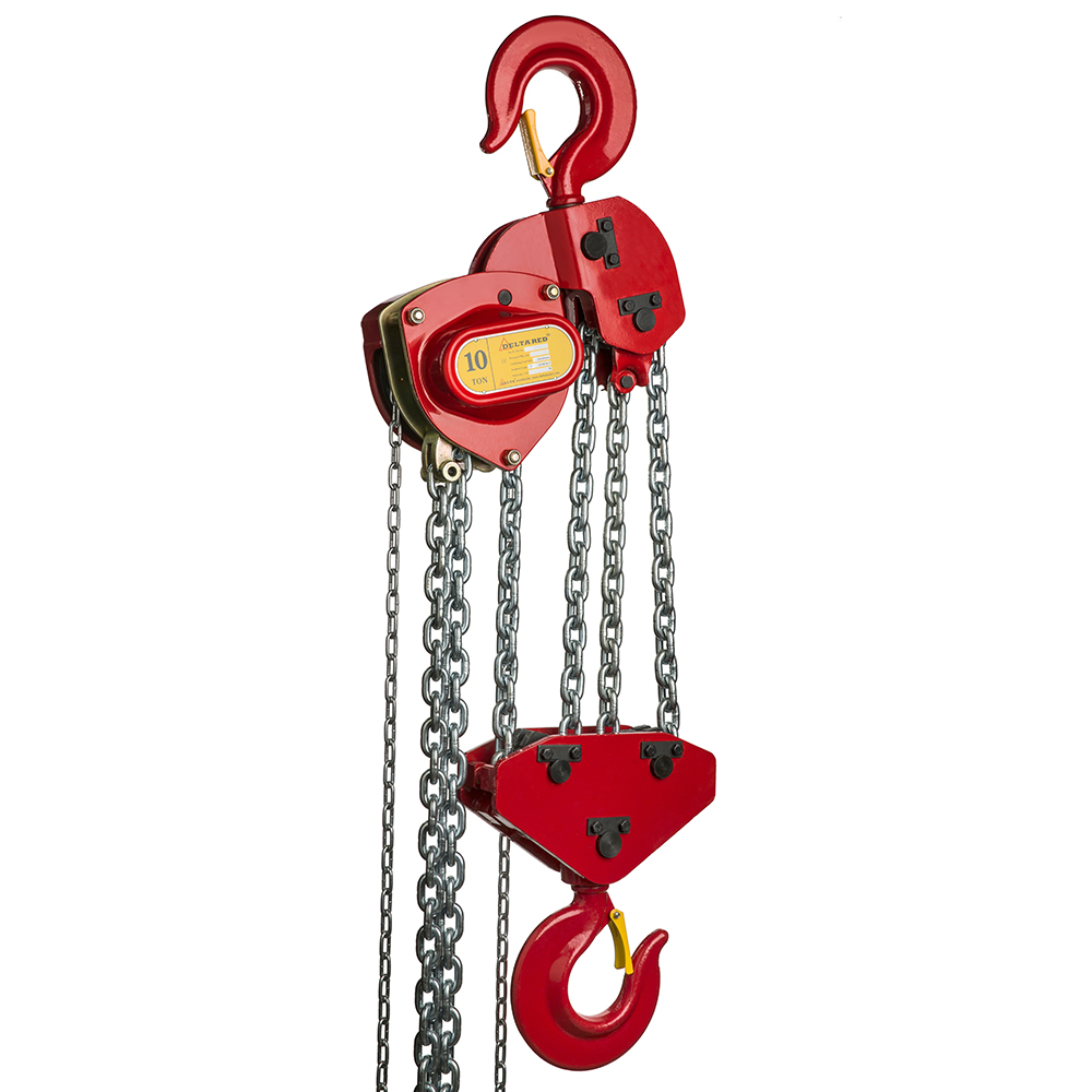 Delta DR.0.04410003.OP RED - Premium handkettingtakel met overlastbeveiliging - 10 ton - met 3 meter hijshoogte