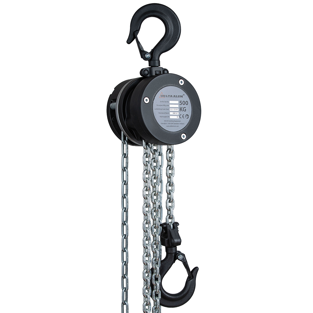 DELTA SG.0.3600503 ALUM Handkettingtakel 360° 0,5 ton met 3 meter hijshoogte