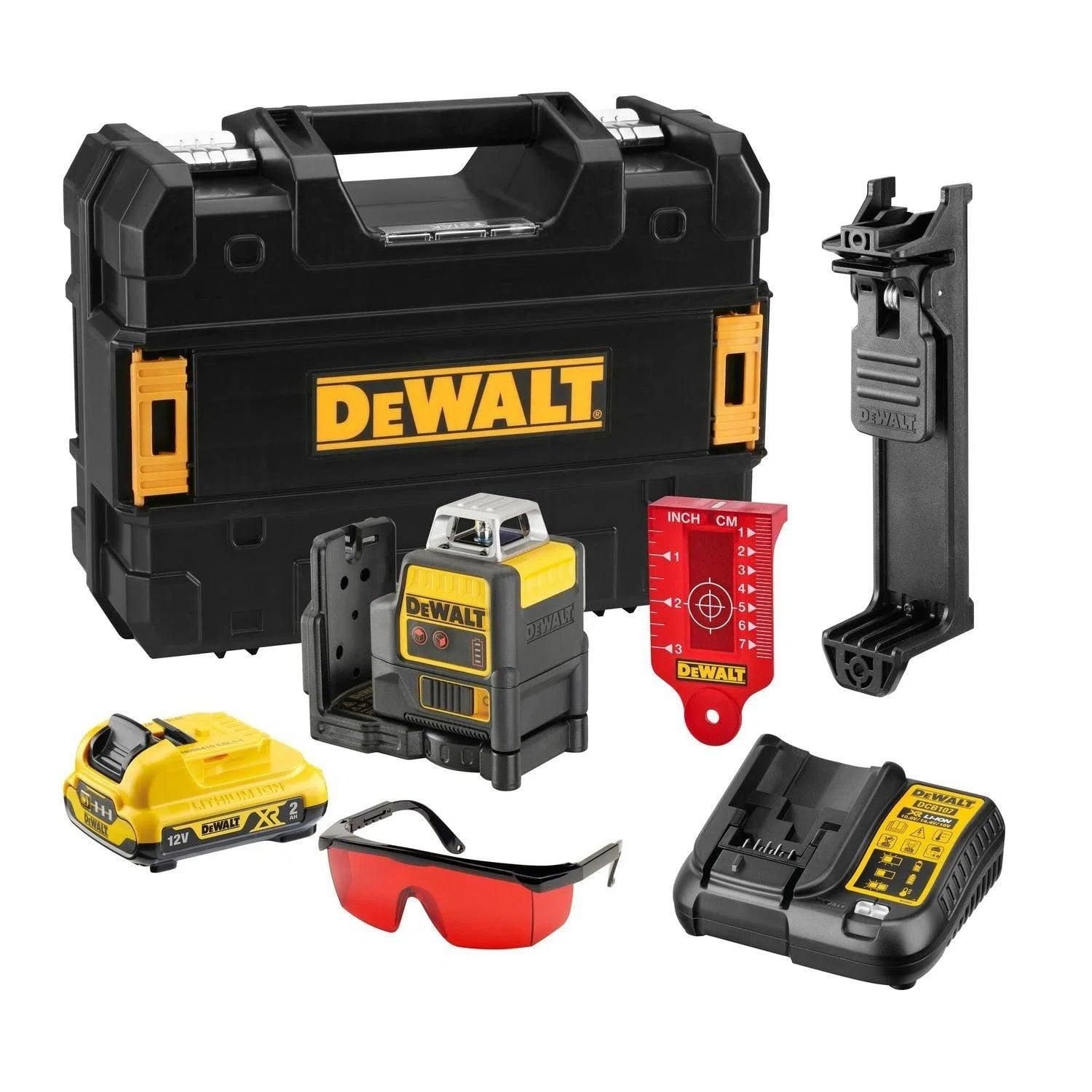 DeWalt DCE0811D1R-QW Zelfnivellerende Kruislijnlaser 360 graden Rode Straal 10,8V 2,0Ah Li-Ion