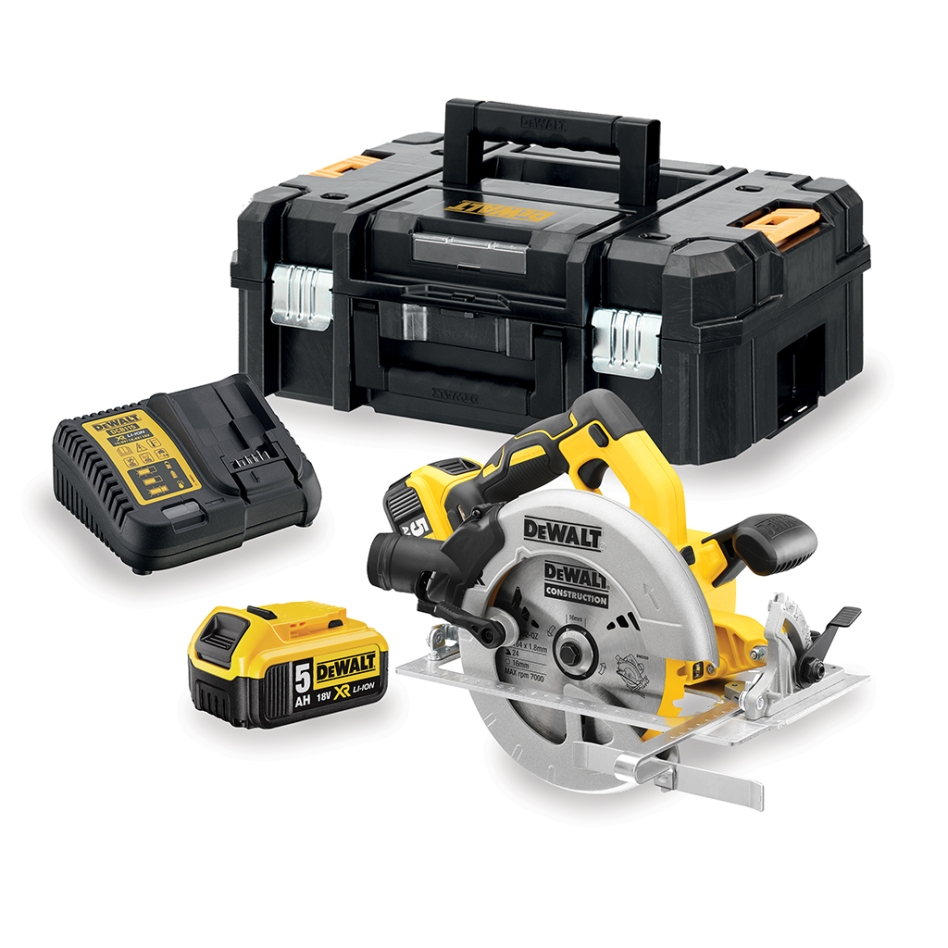 DeWALT DCS570P2-QW XR 18V 5.0 AH accu Cirkelzaag in TStak koffer