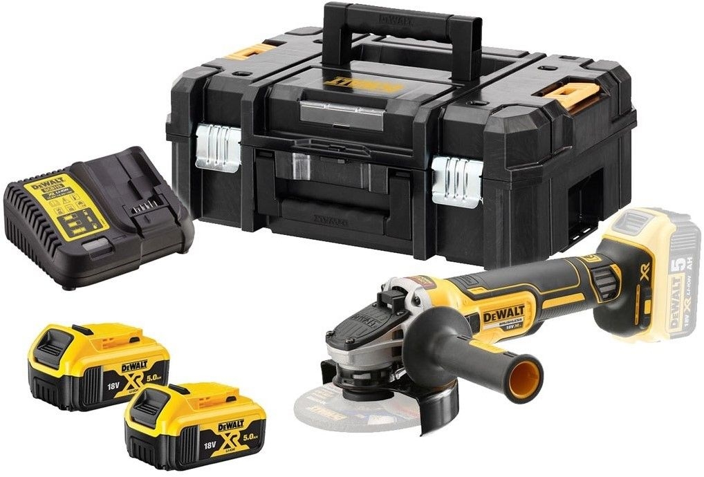 DeWALT DCG405P2-QW XR accu Haakse Slijper 125 mm 18V 5,0Ah Li-Ion in TSTAK