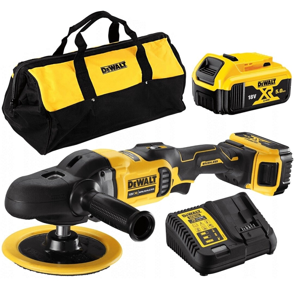 DEWALT DCM849P2-QW Accu Rotatie Polijstmachine 18V XR 5.0Ah Li-Ion