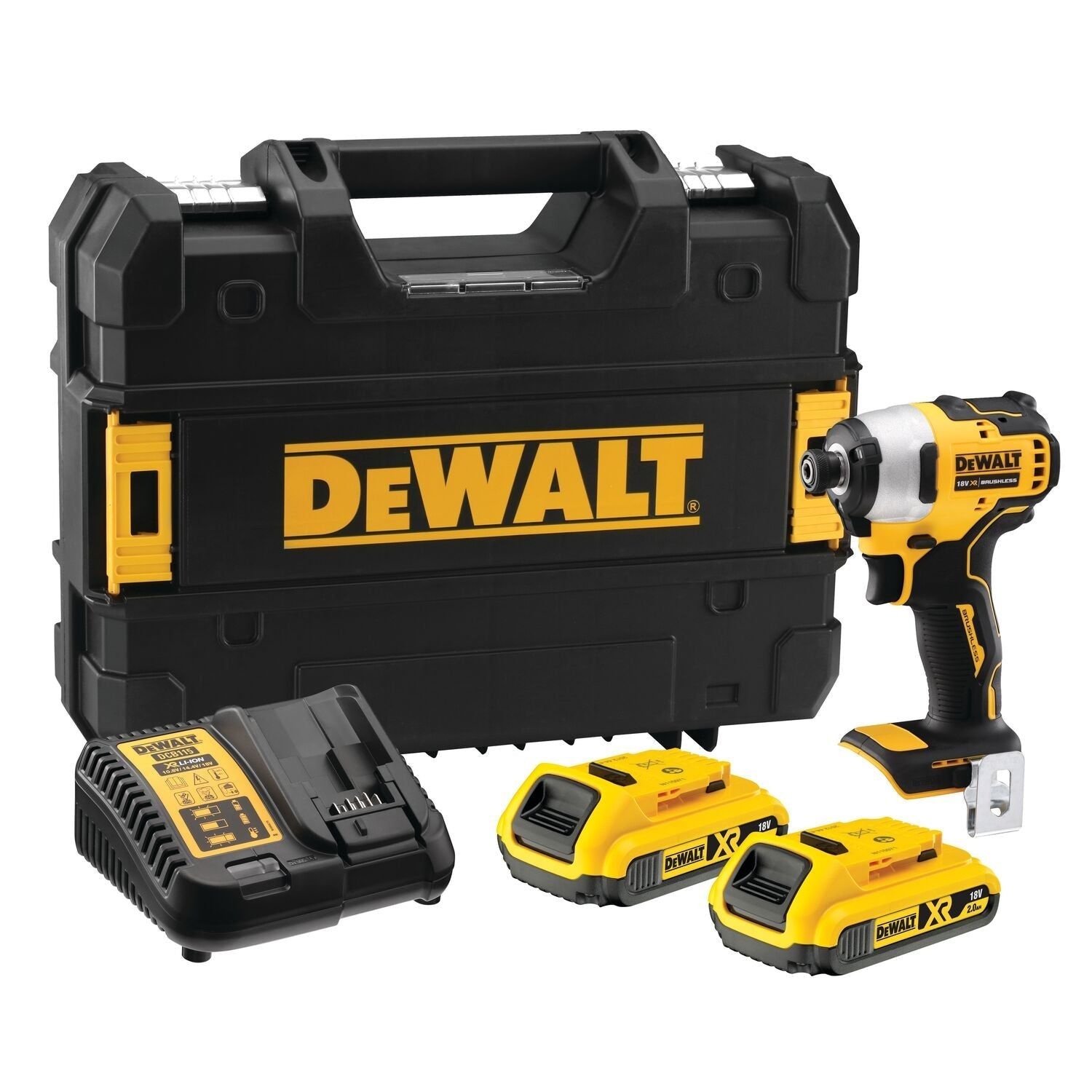 DEWALT DCF809D2T-QW Slagschroevendraaier Koolborsteloos 18V 2.0Ah Li-Ion in TSTAK