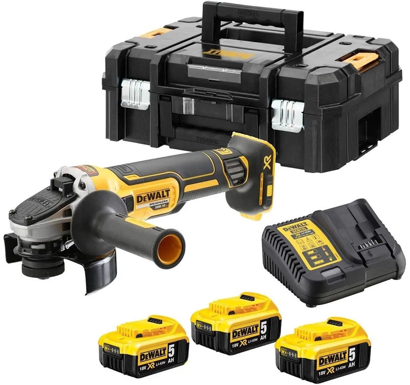 DeWalt DCG405P3-QW XR accu Haakse Slijper 125 mm 18V 5,0Ah Li-Ion in TSTAK + 5 jaar dealer garantie!