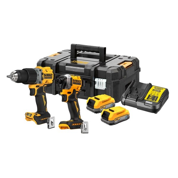DeWALT DCK2050E2T-QW Comboset 18V PowerStack Accuklopboormachine DCD805 + Slagschroever DCF850