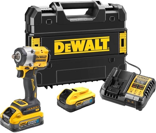 DeWalt DCF921P2LRT-QW Accu Borstelloze Slagmoersleutel Powerstack 18V XR 2x 5.0 Ah en lader in koffer