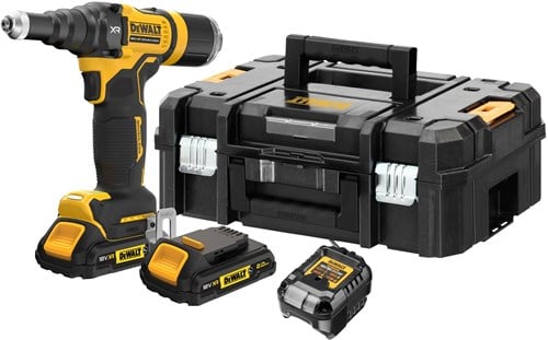 DeWalt DCF403D2GT-QW Accu Klinknagelpistool 4.8 mm 18V XR 2x 2,0 Ah en lader in koffer