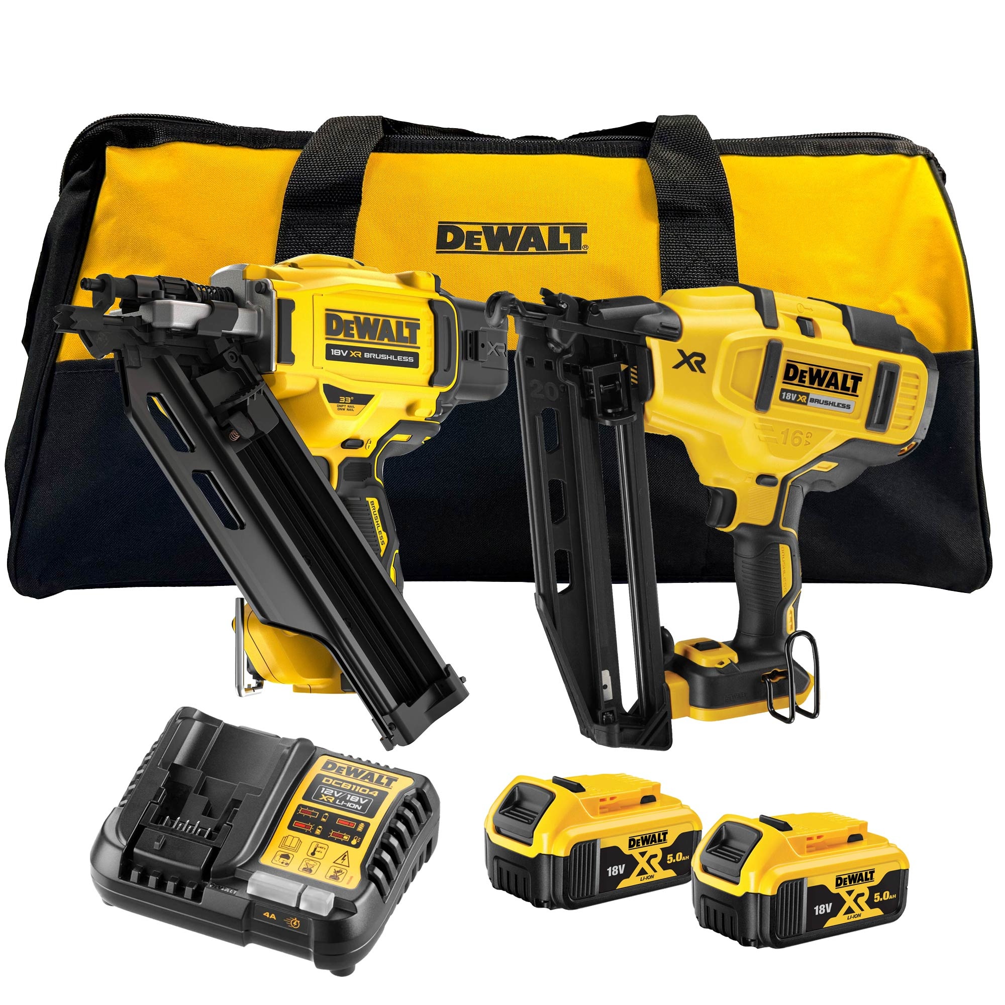 DeWALT DCK246P2-QW 18V XR tacker twin kit - DCN930 + DCN660 - 2 x 5Ah in tas
