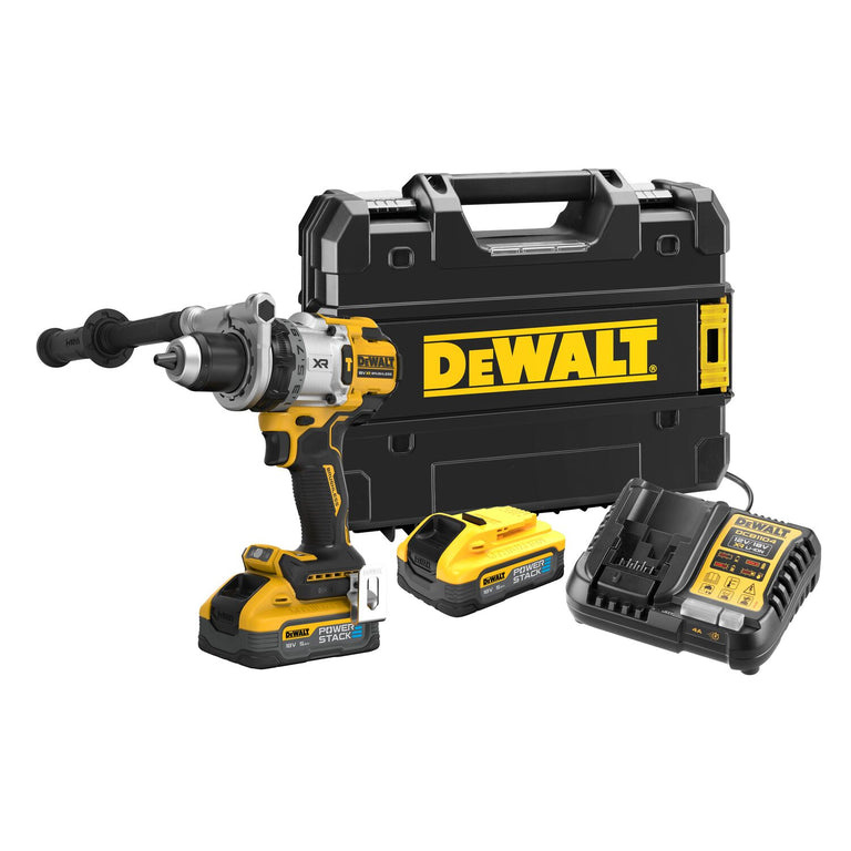 DeWALT DCD1007H2T-QW 18V XR Premium 3-snelheden schroef-/klopboormachine 2x 5.0 Ah in TSTAK