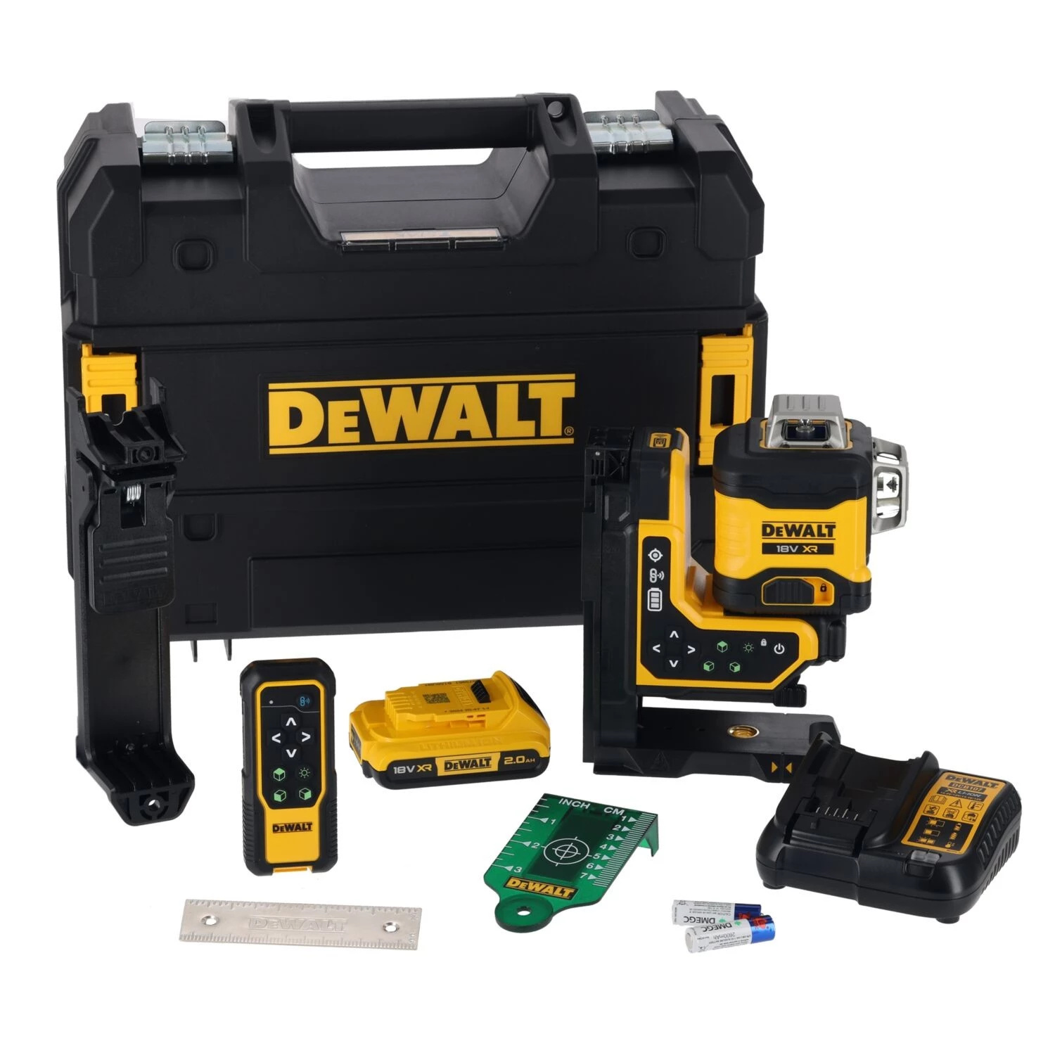 DEWALT DCLE34035D1-QW XR 3x360° Kruislijnlaserset Groen met afstandsbediening 1x 2.0Ah accu en lader in koffer