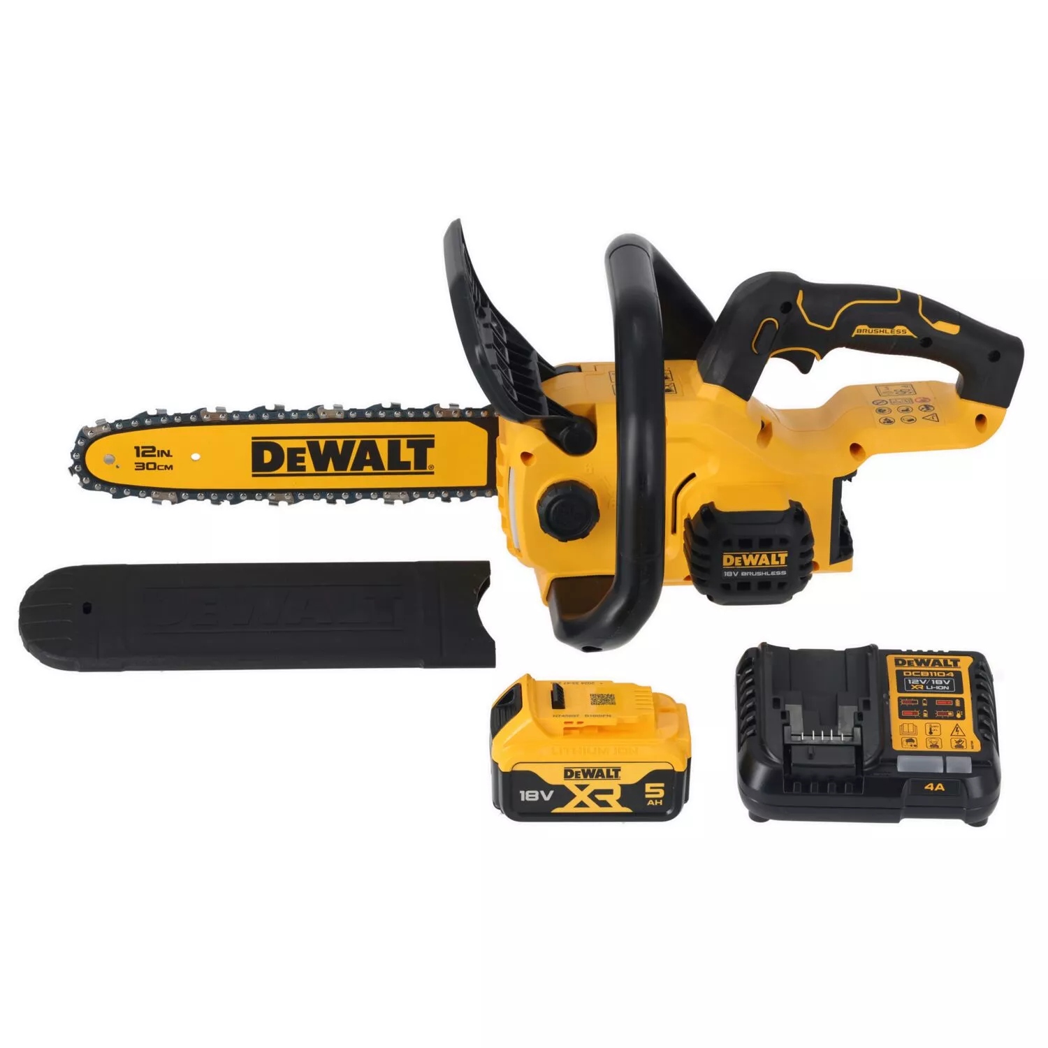 DeWalt DCMCS565P1-QW Accu Compacte Accu Kettingzaag 30cm 18V XR Brushless 1x 5.0Ah en lader in doos