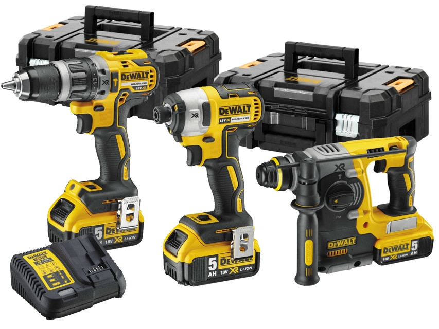 DeWALT DCK368P3T-QW Comboset DCH273 Boorhamer + DCD796 Accuklopboor + DCF887 slagschroever 18 Volt 3 x 5,0AH Li-ion