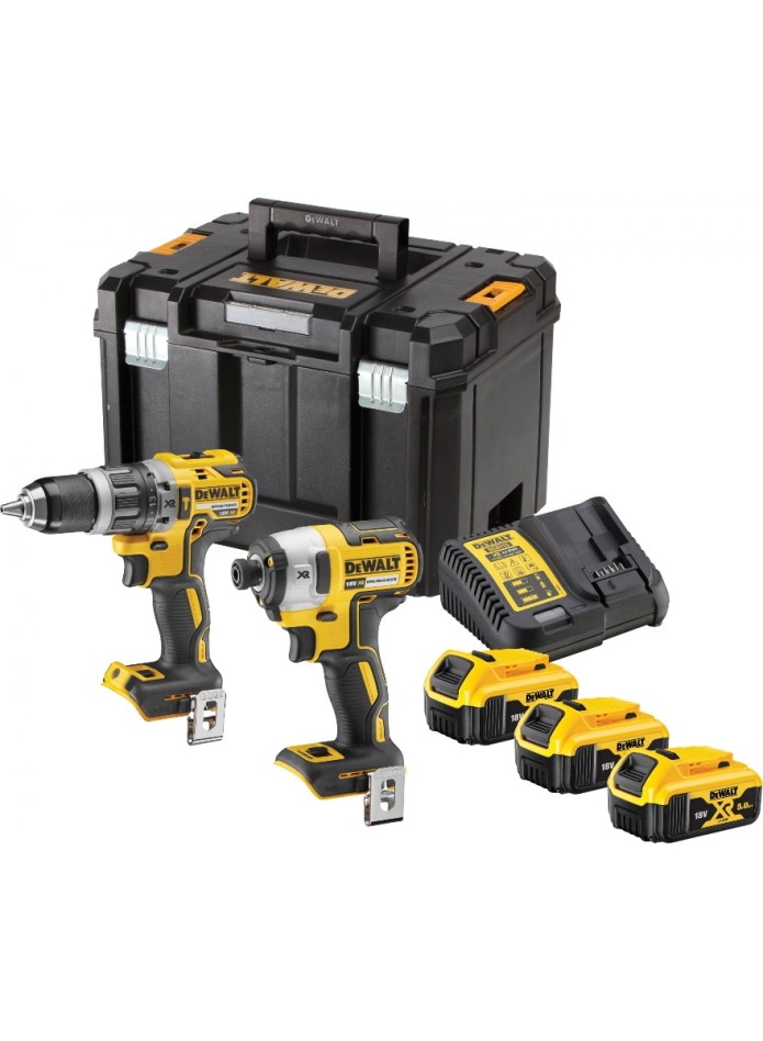DeWALT DCK266P3T-QW Comboset 18V 3 x 5,0Ah Li-Ion - DCD796 Accuklopboormachine + DCF887 Slagschroever