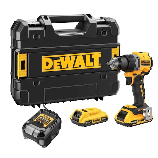 DeWalt DCD794D2T-QW 18V XR Brushless Compacte schroef-/boormachine 2x 2.0Ah accu en lader in TSTAK koffer