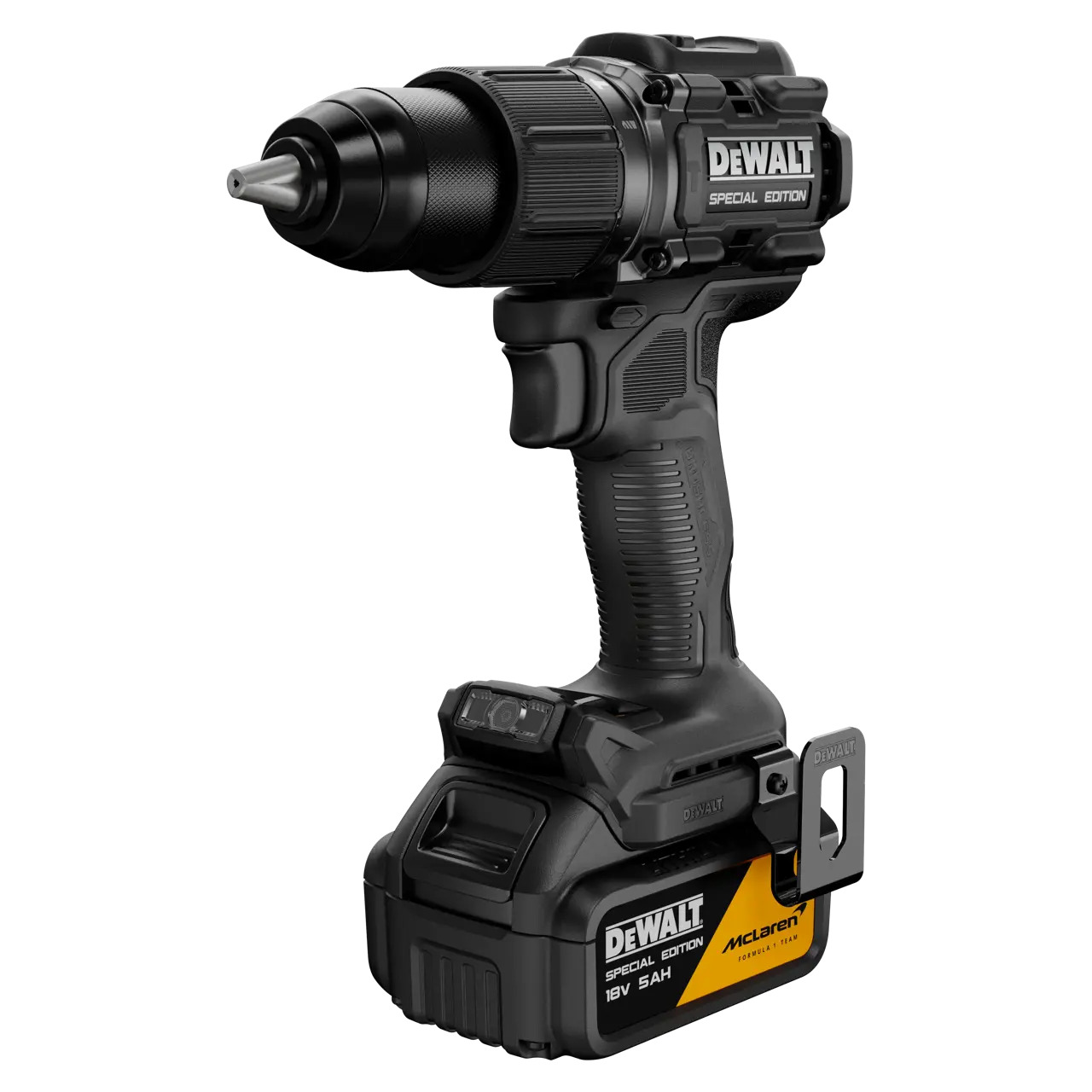 DEWALT DCD86MP2KT-QW 18V XR DEWALT x MCLAREN Brushless Accu Schroef-/klopboormachine 2x 18V 5.0Ah accu's en lader + accessoireset in TSTAK