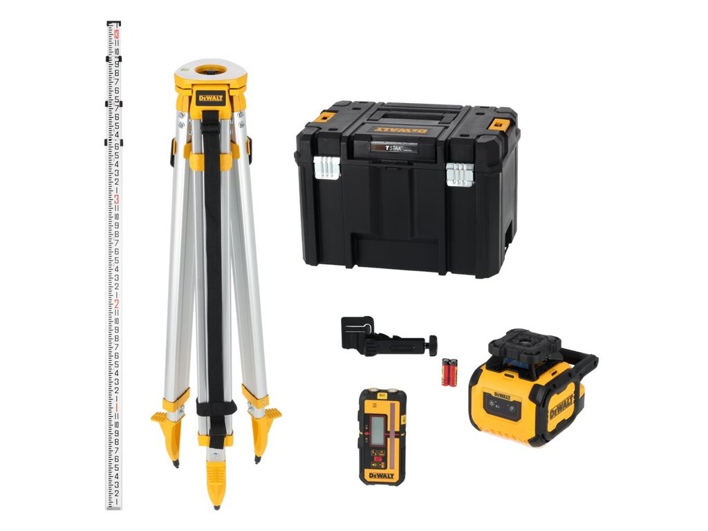 DEWALT DCLE05211RL-XJ Alkaline Roterende laser rood met detector en statief in TSTAK