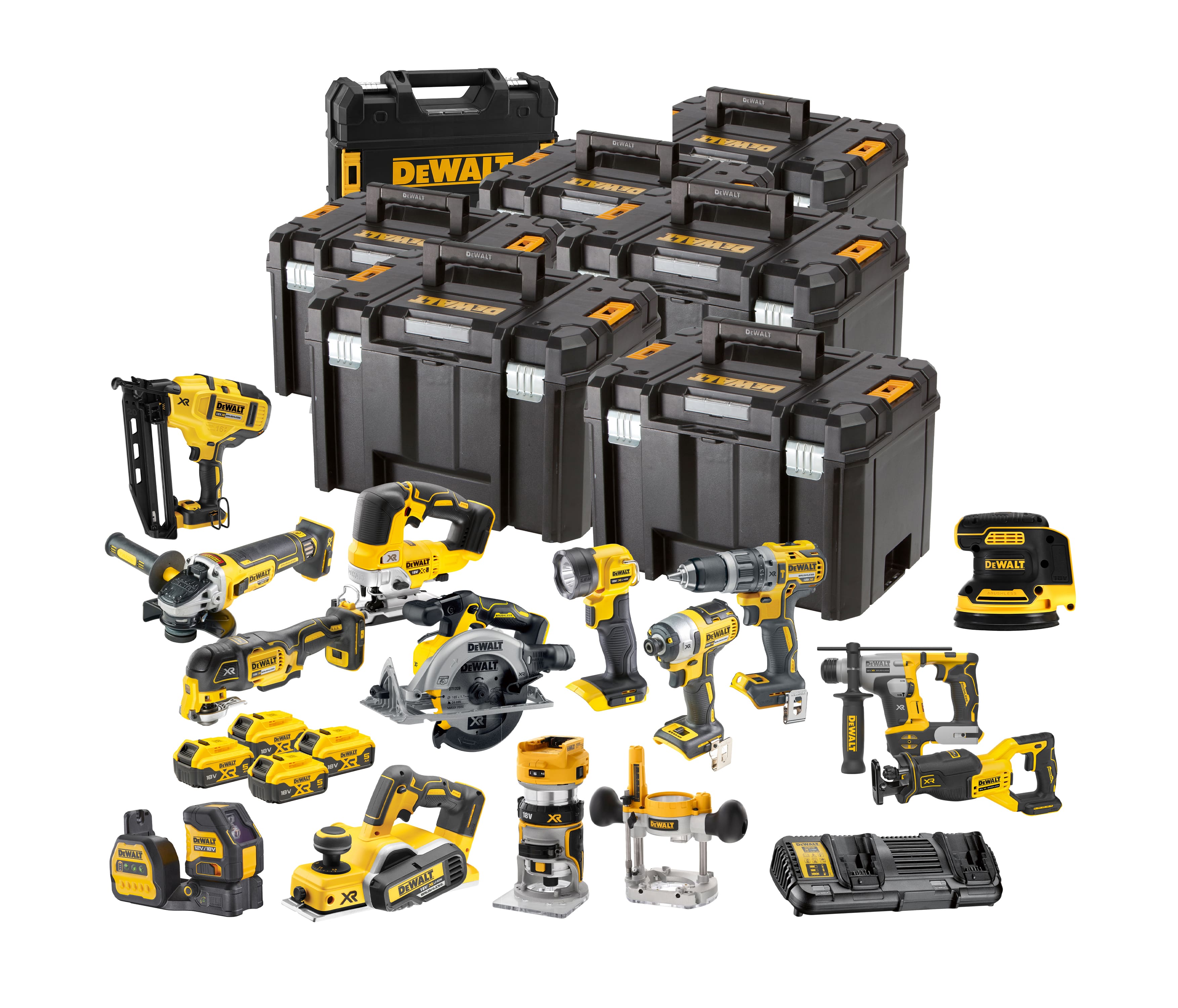 DeWalt DCK1016P4T 14-delige Combopack XR 18 Volt 5,0 Ah Li-Ion incl. 4 accu's